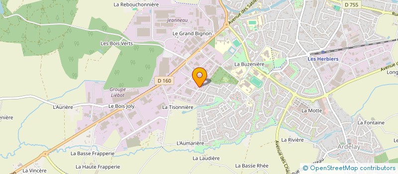 localisation de l'entreprise ASS LOCALE CULTE TEMOINS DE JEHOVAH  LES HERBIERS