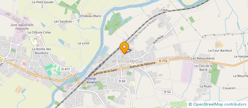 localisation de l'entreprise ASS  LOCALE POUR LE CULTE DES TEMOINS DE JEHOVAH  GUIPRY-MESSAC