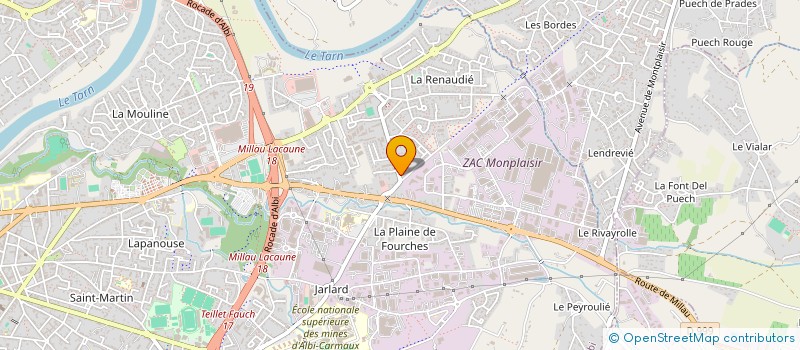 localisation de l'entreprise ASS LOCALE POUR LE CULTE DES TEMOINS DE JEHOVAH D'ALBI à ALBI