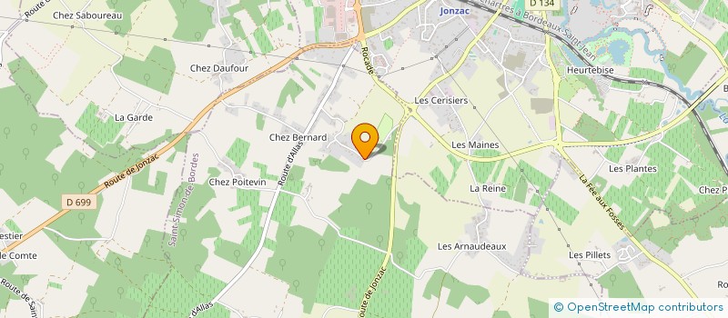 localisation de l'entreprise ASS LOCALE POUR LE CULTE DES TEMOINS DE JEHOVAH DE JONZAC  SAINT-SIMON-DE-BORDES