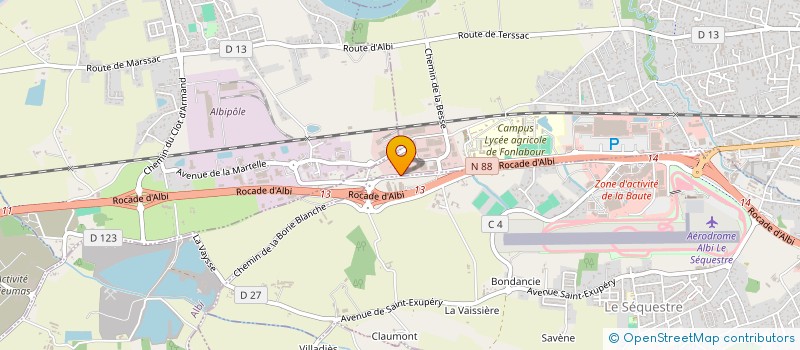 localisation de l'entreprise ASS LYCEENS ETUDIANTS,STAGIAIRES, APPRENTIS LYCEE FONLABOUR à ALBI