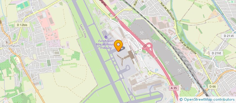 localisation de l'entreprise ASS MULHOUSIENNE AVIATION CIVILE à SAINT-LOUIS
