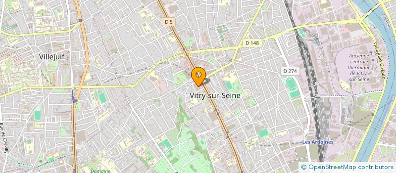 localisation de l'entreprise ASS MUNICIPAL JEUNESSE VITRY à VITRY-SUR-SEINE