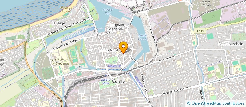 localisation de l'entreprise ASS OEUVRES SOC POLICE URBAINE CALAIS à CALAIS
