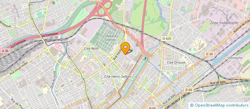 localisation de l'entreprise ASS OEUVRES SOCIALES HALLE AUX CUIRS  MULHOUSE