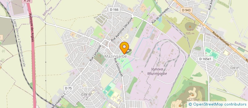 localisation de l'entreprise ASS OFFICE MUNICIPAL DES SPORTS  MAZINGARBE