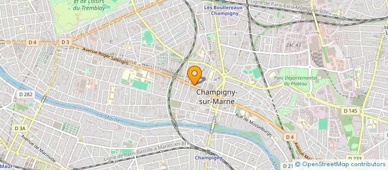 localisation de l'entreprise ASS OFFICE MUNICIPAL DES SPORTS à CHAMPIGNY-SUR-MARNE