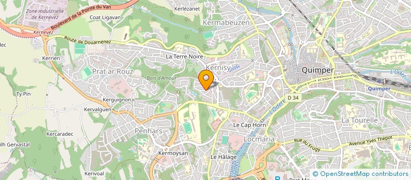 localisation de l'entreprise ASS P.O.P.U.L.U.S. à QUIMPER