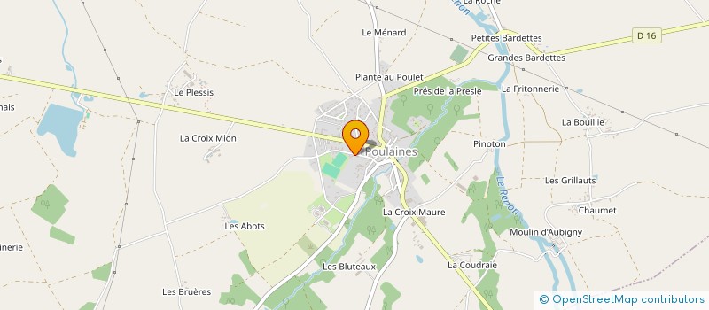 localisation de l'entreprise ASS PARENTS ELEV ECOLE MATERNEL & PRIMAIRE J. BARBERON DE POULAINES à POULAINES