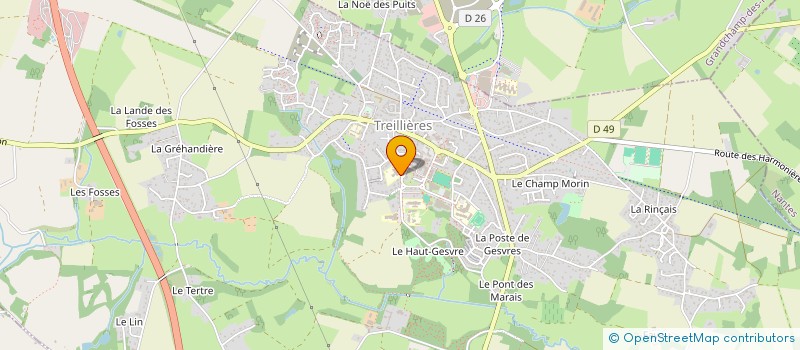 localisation de l'entreprise ASS PARENTS ELEVES ENS LIBRE COLL CAMARA  TREILLIERES