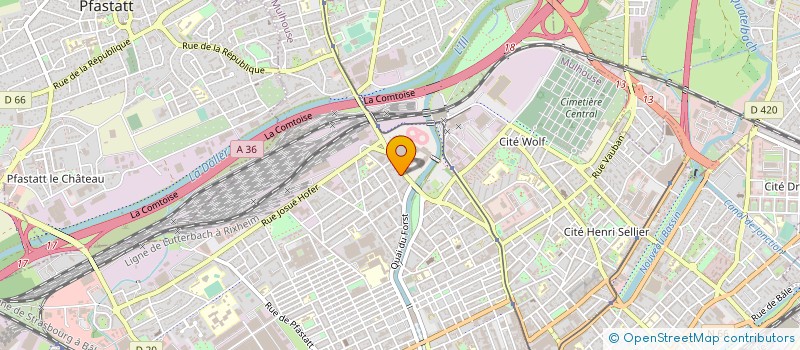 localisation de l'entreprise ASS PARENTS ENFANTS DEFICIENTS VISUELS  MULHOUSE