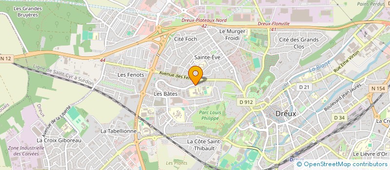 localisation de l'entreprise ASS PARENTS ENS CTRE HEBERGEMENT ENFANTS à DREUX