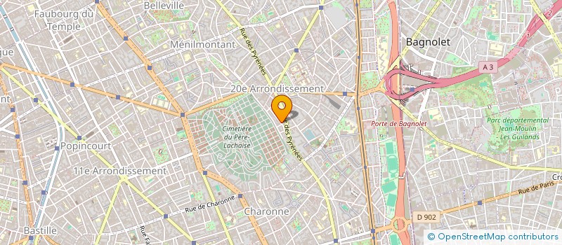 localisation de l'entreprise ASS PARIS CULTURE 20EME  PARIS