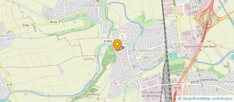 localisation de l'entreprise ASS  PAROISSE PROTESTANTE MUNDOLSHEIM  MUNDOLSHEIM