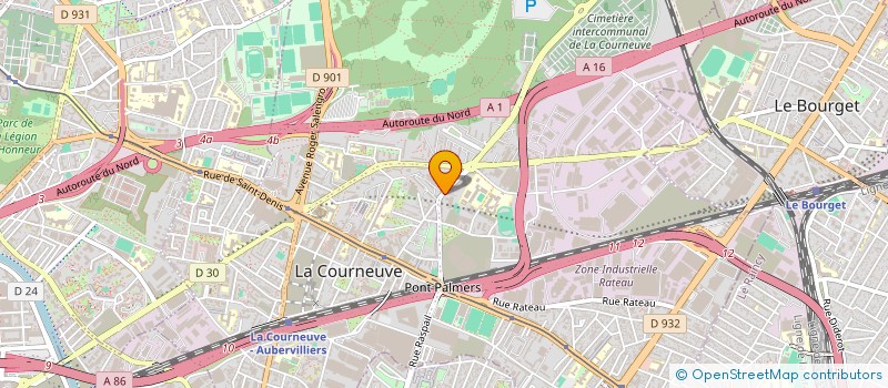 localisation de l'entreprise ASS PERSO TELECOM CPE AUBERVILLIERS à LA COURNEUVE