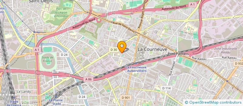 localisation de l'entreprise ASS POUR LA FORMATION CONTRE LE RACISME ET POUR L INTERVENTION CITOYENNE ACTIVE à LA COURNEUVE