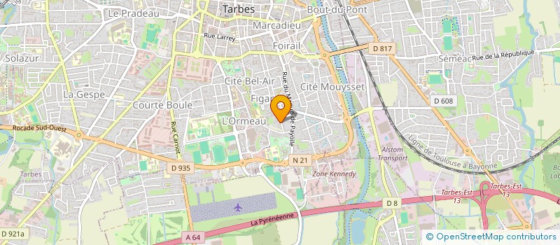 localisation de l'entreprise ASS POUR LIEN PROFESS ACCUEIL JEUNES  TARBES