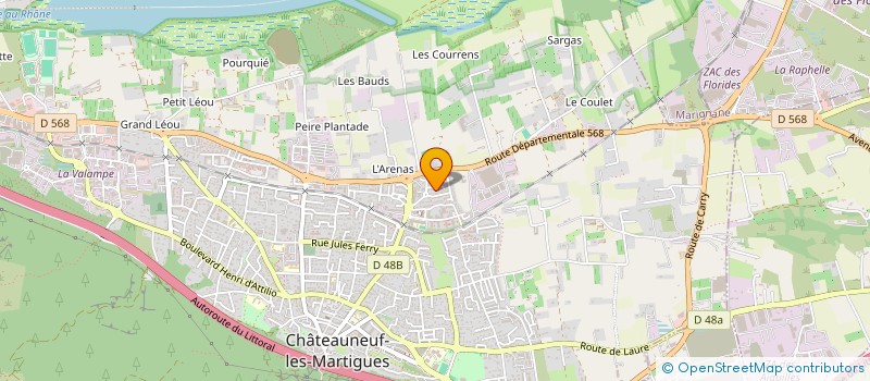 localisation de l'entreprise ASS PRO SUD  CHATEAUNEUF-LES-MARTIGUES