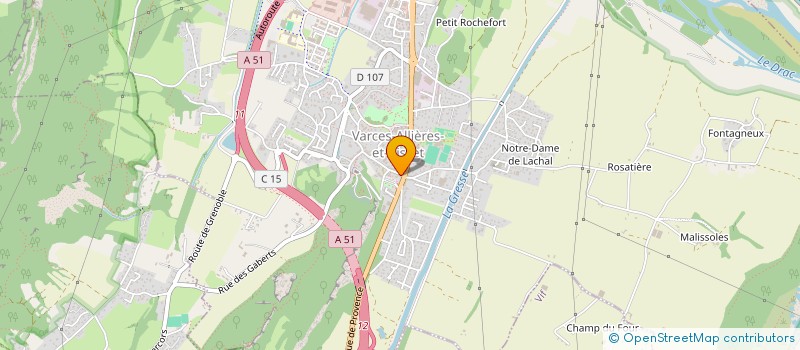 localisation de l'entreprise ASS  PROFESSIONS DE SANTE DE L'URIOL  VARCES-ALLIERES-ET-RISSET