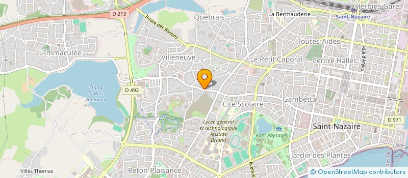 localisation de l'entreprise ASS RECHERCH FORMATION URGENCE PSYCHIAT.  SAINT-NAZAIRE