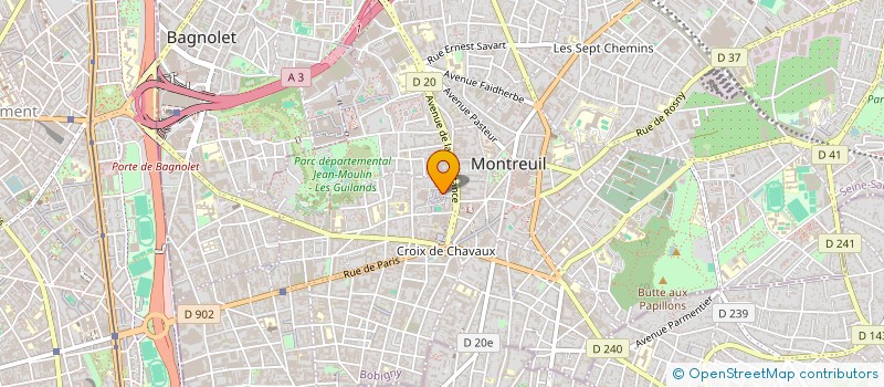 localisation de l'entreprise ASS RECHERCHE HANDICAPES à MONTREUIL
