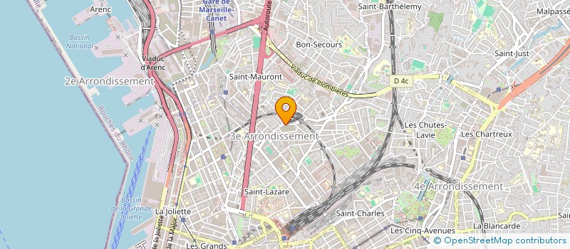 localisation de l'entreprise ASS REGIO ARTIS INSERTION JEUNES CHOMEUR à MARSEILLE