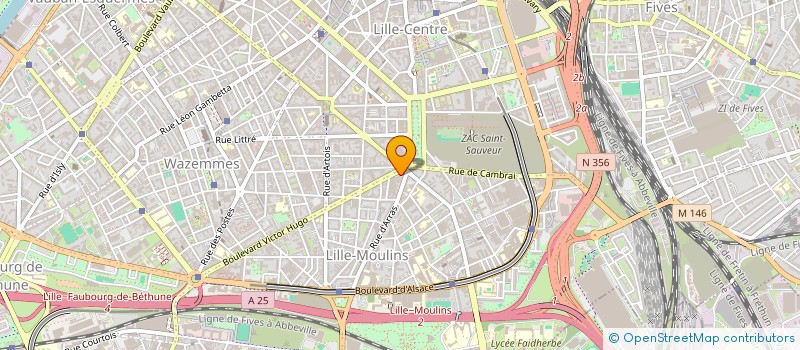 localisation de l'entreprise ASS REGION SOCIO CULTUR MINIST JUSTICE à LILLE