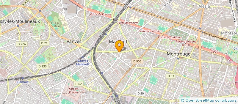 localisation de l'entreprise ASS RESSOURCES ETUDIANTES ETUDES MARCHE à MALAKOFF