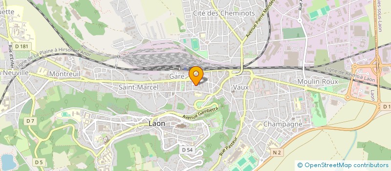 localisation de l'entreprise ASS RETRAITES ET PENSIONNES DE LA CCPMA à LAON