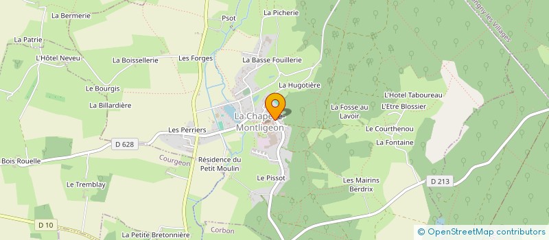 localisation de l'entreprise ASS SERVICE COLLECTIF MONTLIGEON ETABLTS à LA CHAPELLE-MONTLIGEON