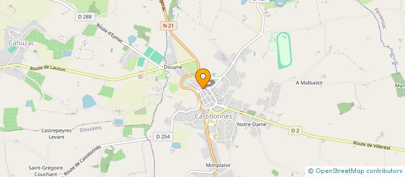 localisation de l'entreprise ASS SERVICES AIDE DOMICILE PERS AGEES  CASTILLONNES