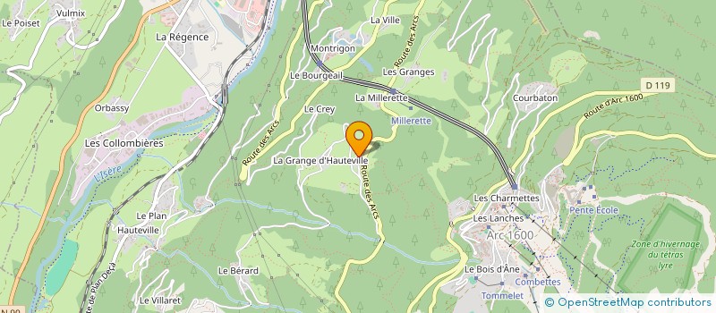 localisation de l'entreprise ASS SKI CLUB BOURG ST MAURICE ARBALETE  BOURG-SAINT-MAURICE