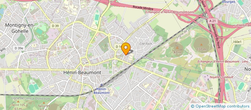 localisation de l'entreprise ASS SOCIETE DE GYMNASTIQUE à HENIN-BEAUMONT