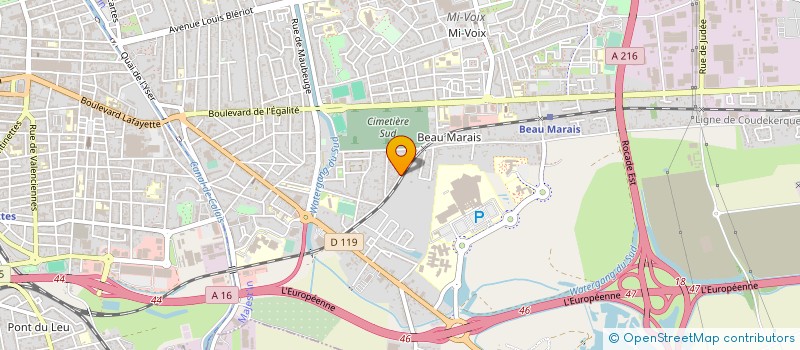 localisation de l'entreprise ASS SOCIO CULTUR SPORTIVE DU BEAU MARAIS à CALAIS