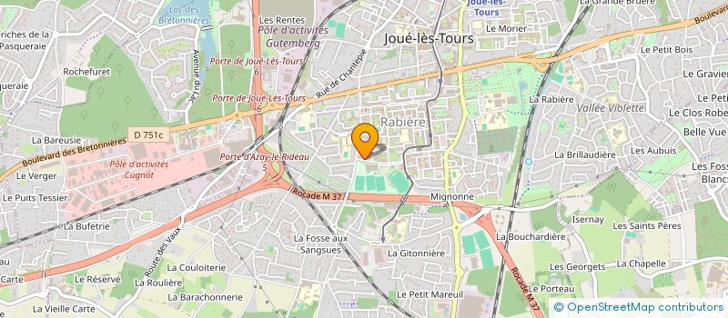 localisation de l'entreprise ASS SOCIO-CULTURELLE SPORTIVE MAGHREBINS à JOUE-LES-TOURS