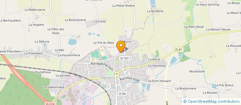 localisation de l'entreprise ASS SOUTIEN AUX ECOLES PUBLIQUES  RETIERS