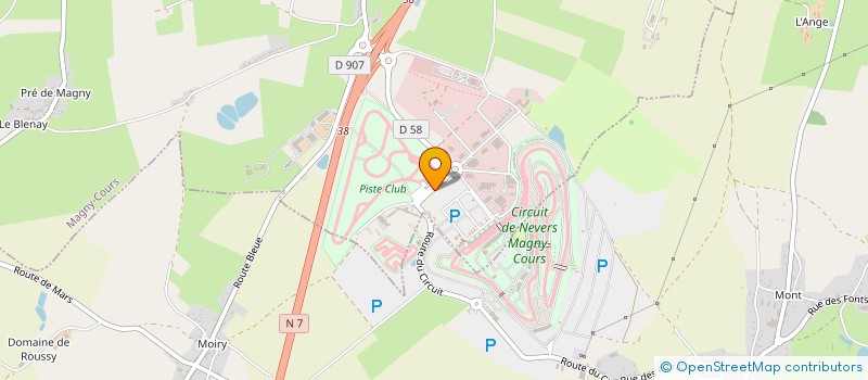 localisation de l'entreprise ASS SPORT AUTOMOBILE NEVERS MAGNY COURS à MAGNY-COURS