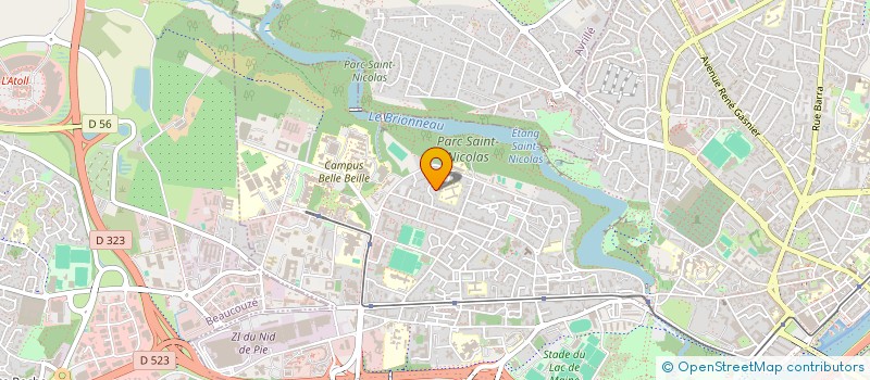 localisation de l'entreprise ASS SPORT GROUPE SCOLAIRE P ET M CURIE  ANGERS