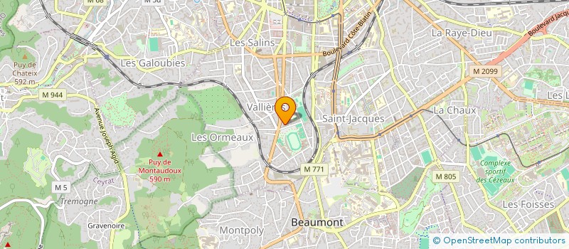 localisation de l'entreprise ASS SPORT JEUNESSE AUVERGNE DEVELOPPEMEN  CLERMONT-FERRAND