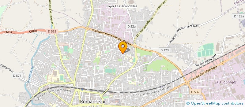 localisation de l'entreprise ASS SPORTIVE COLLEGE ANDRE MALRAUX  ROMANS-SUR-ISERE