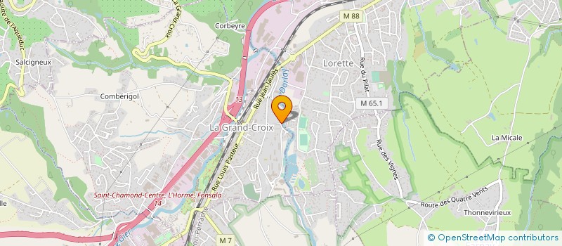 localisation de l'entreprise ASS SPORTIVE COLLEGE CHARLES EXBRAYAT LA GRAND-CROIX  LA GRAND-CROIX