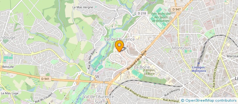 localisation de l'entreprise ASS SPORTIVE CULTURELLE JEAN LE BAIL à LIMOGES