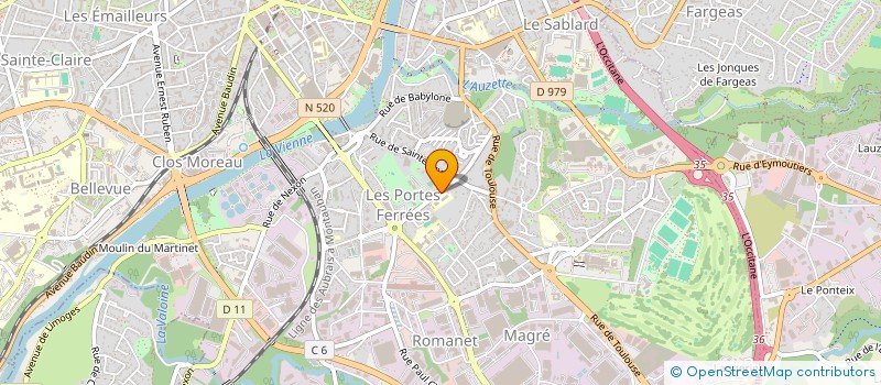 localisation de l'entreprise ASS SPORTIVE CULTURELLE PORTES FERREES à LIMOGES