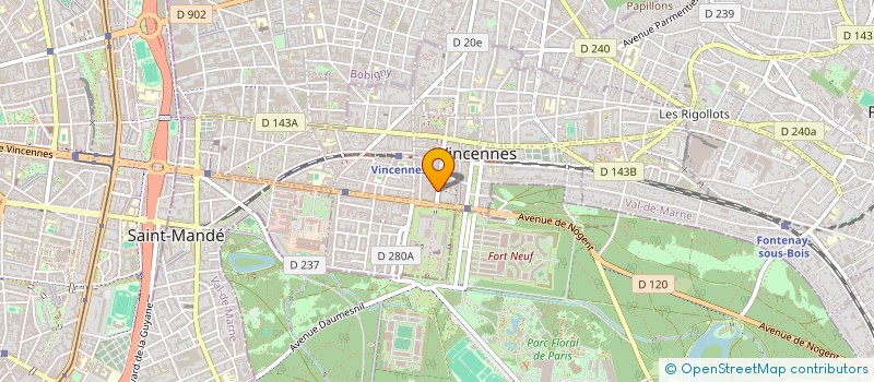 localisation de l'entreprise ASS SPORTIVE DE LA BRED à VINCENNES