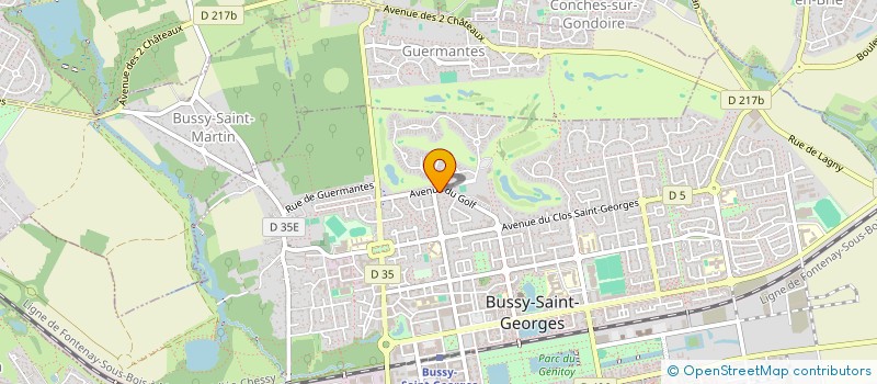 localisation de l'entreprise ASS SPORTIVE DU GOLF DE BUSSY ST GEORGES à BUSSY-SAINT-GEORGES