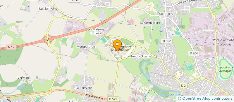 localisation de l'entreprise ASS SPORTIVE DU SITE UNIVERSITAIRE D'ALENCON à DAMIGNY