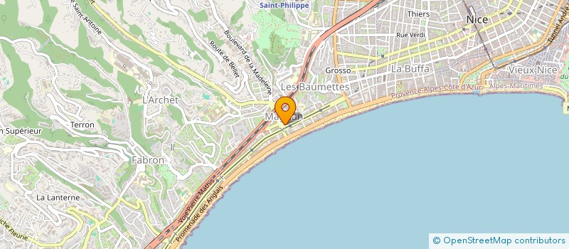 localisation de l'entreprise ASS SPORTIVE SAPEURS POMPIERS DE NICE  NICE