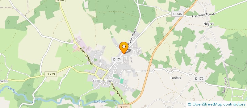 localisation de l'entreprise ASS SPORTS ET LOISIRS SAINT CLAUD à SAINT-CLAUD