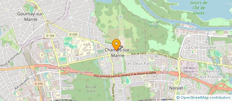 localisation de l'entreprise ASS SPORTS LOISIRS PABLO BAILLY à CHAMPS-SUR-MARNE