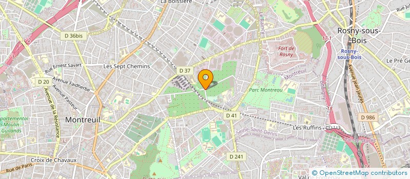 localisation de l'entreprise ASS SQUASH CLUB à MONTREUIL